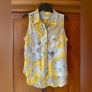 Liz Claiborne Yellow Floral Women's Top